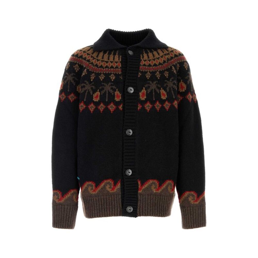 Alanui Men Embroidered Wool Sweet Winter Cardigan